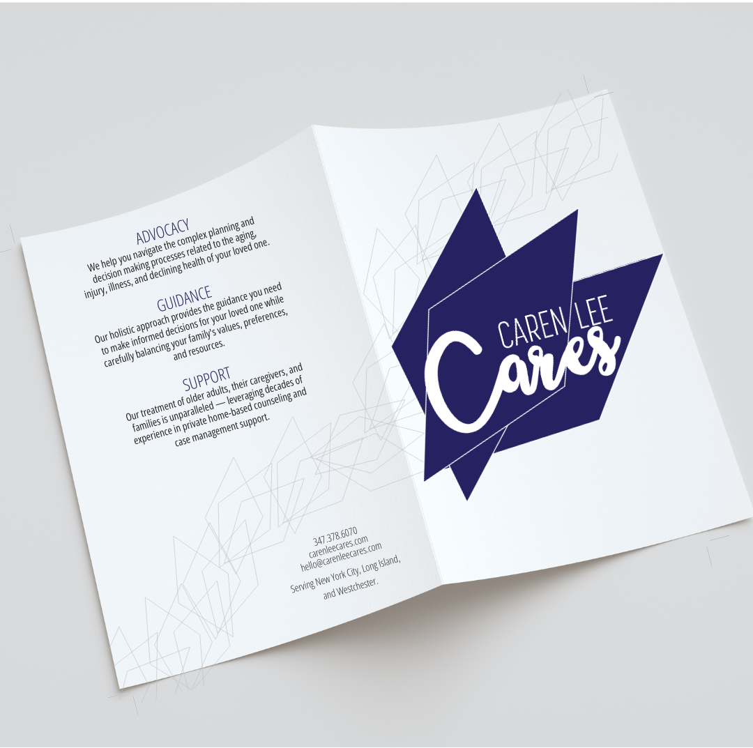 Brochure design for Caren Lee Cares senior advocacy service
