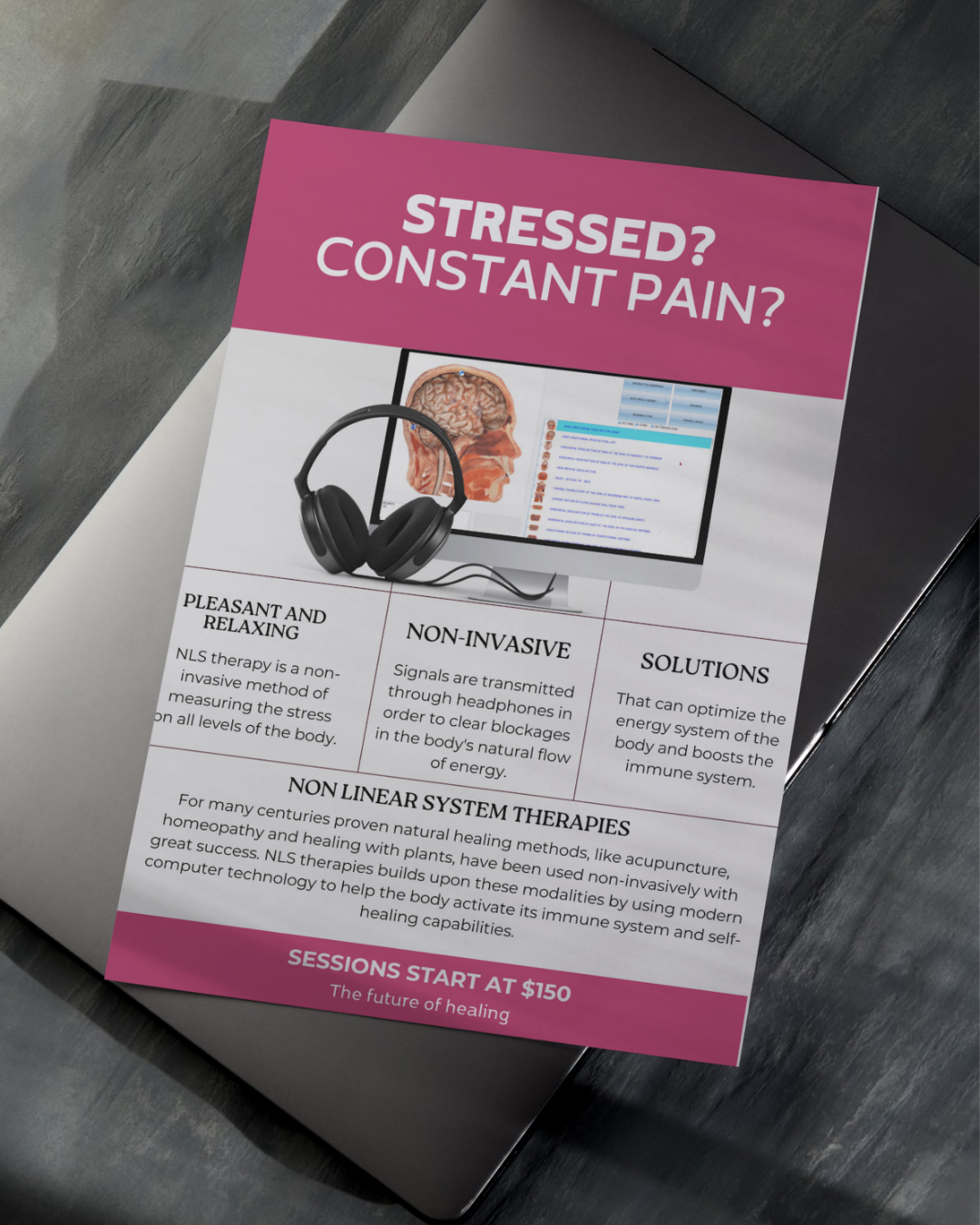 Wellness product branding postcards and flyers