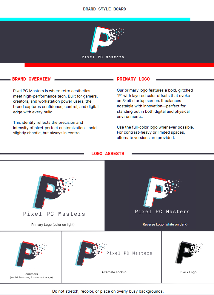 pixel pc masters brand board